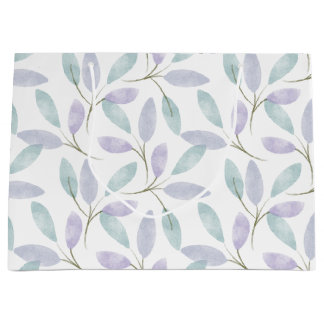 Jennifer Collection Watercolor Leaves Large Gift Bag