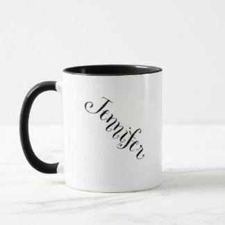 Jennifer name mug in black and white