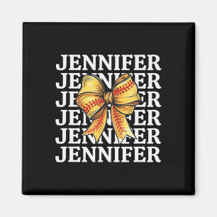 Jennifer Personalized Coquette Softll Bow Trendy  Magnet