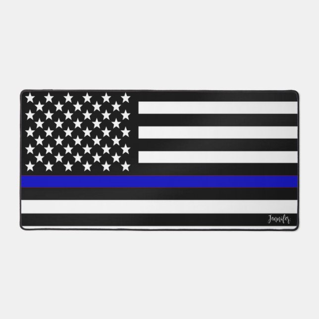 Jennifer's Thin Blue Line Desk Mat (Front)