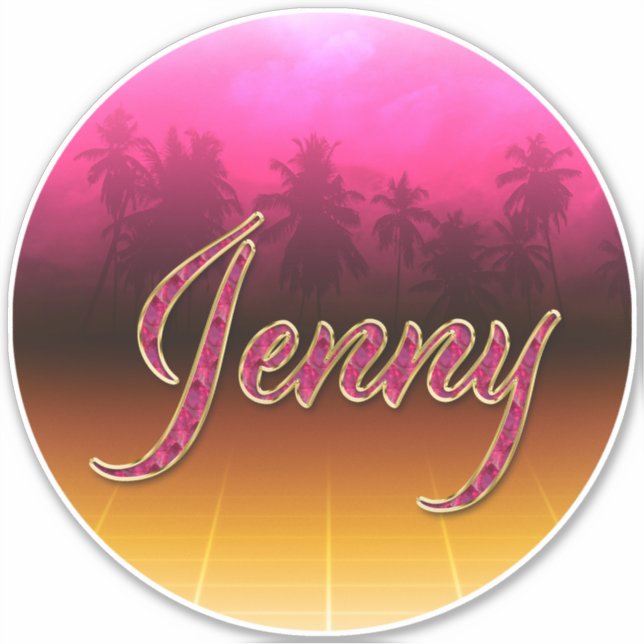 Jenny First Name golden pink sticker (Front)