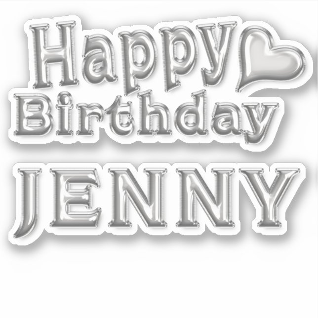 Jenny Happy Birthday silver Sticker (Front)
