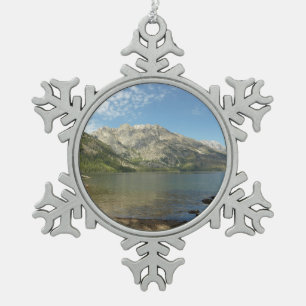 Jenny Lake at Grand Teton National Park Snowflake Pewter Christmas Ornament