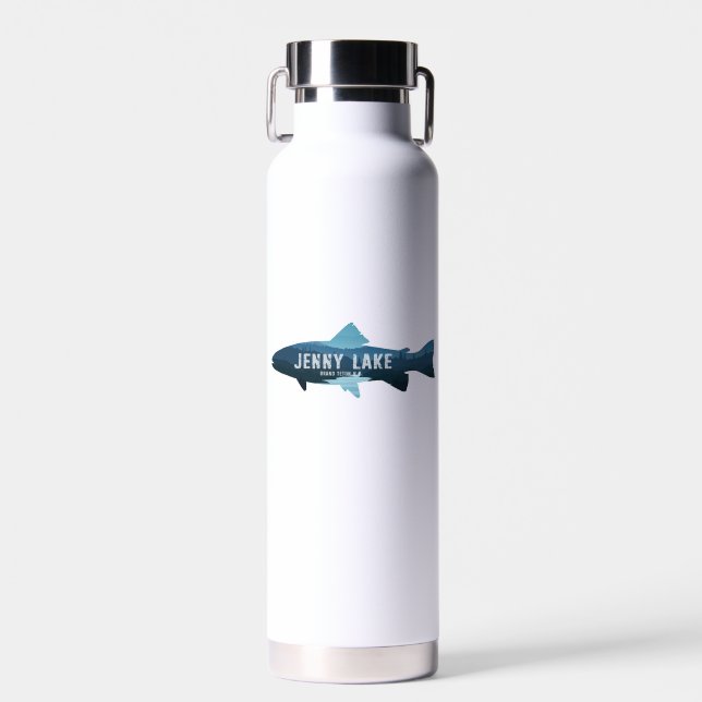 Jenny Lake Grand Teton National Park Fish Water Bottle (Front)