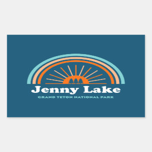 Jenny Lake Grand Teton National Park Rainbow Rectangular Sticker