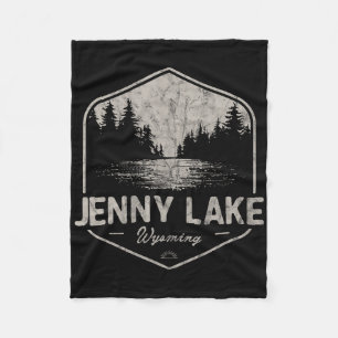 Jenny Lake Wyoming Outdoors Vintage Fleece Blanket