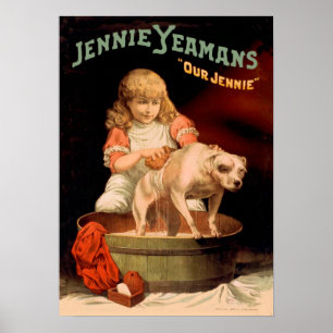 Jenny Yeaman's Girl Washing Dog Poster