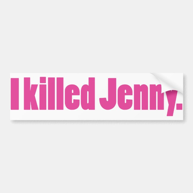 JennyPink Bumper Sticker (Front)