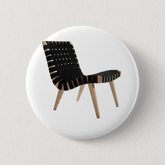 JENS RISOM by Knoll Mid-Century Modern Strap Chair 6 Cm Round Badge (Front)