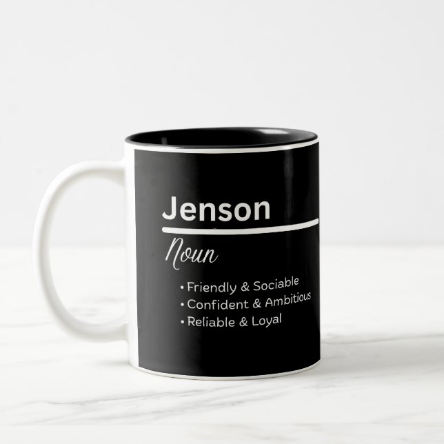 Jenson Boy Name Definition Personalized Mug (Left)