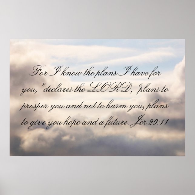 Jer 29:11: For I know the plans Poster (Front)