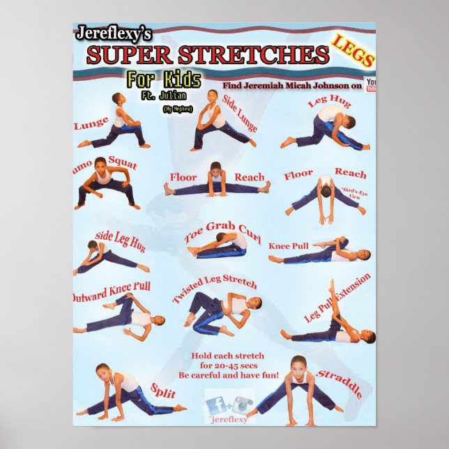 Jereflexy's Super Stretches for Kids Poster (Front)