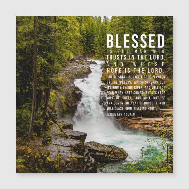 Jeremiah 17:7-8 Christian Bible Scripture Nature (Front)