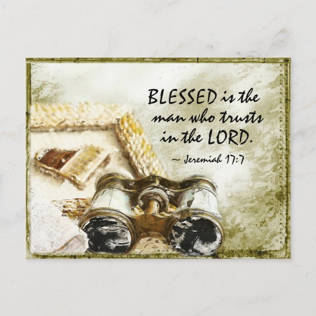 Jeremiah 17:7 Blessed the Man who Trusts the Lord Postcard (Front)