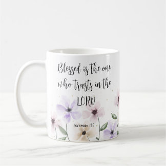 Jeremiah 17:7 Trust in the Lord Scripture Floral Coffee Mug