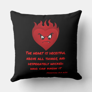 Jeremiah 17:9 KJV Bible Scripture Cushion