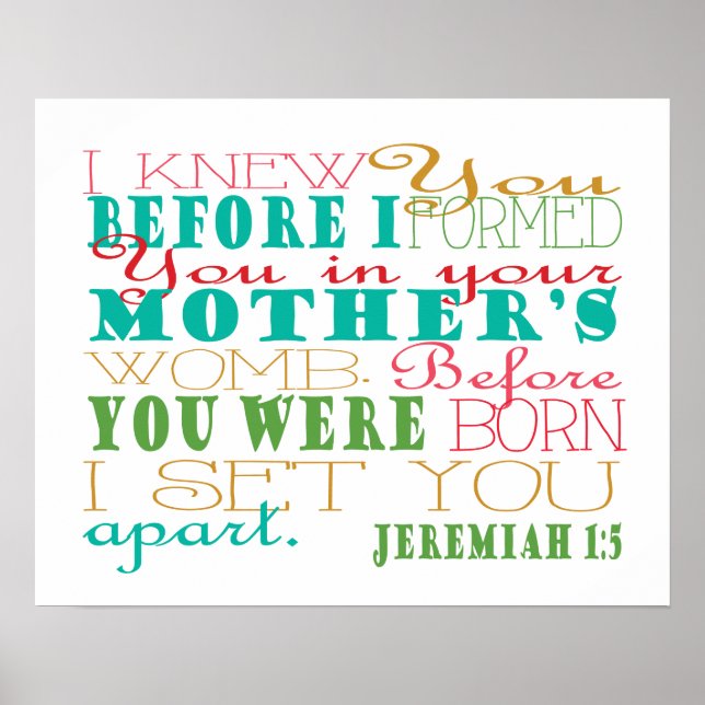 Jeremiah 1:5 poster (Front)