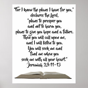 Jeremiah 29:11-13 Trust God Bible  Poster
