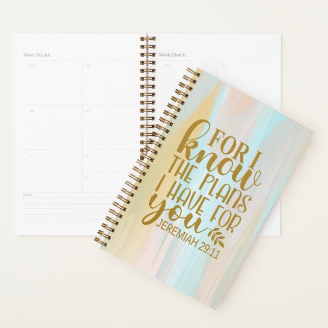 Jeremiah 29:11 Bible Scripture Weekly Planner (Display)