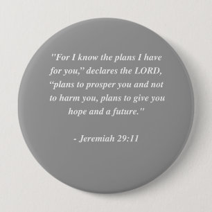 JEREMIAH 29:11 Bible Verse 10 Cm Round Badge
