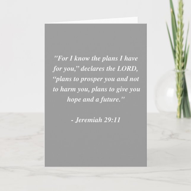 JEREMIAH 29:11 Bible Verse Card (Front)