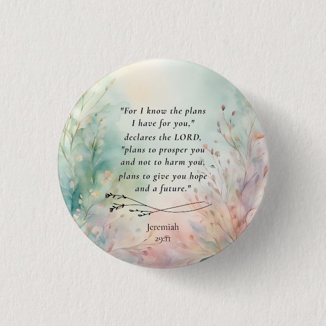 Jeremiah 29:11 Bible Verse Image 3 Cm Round Badge (Front)