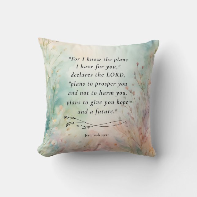Jeremiah 29:11 Bible Verse Image Cushion (Front)