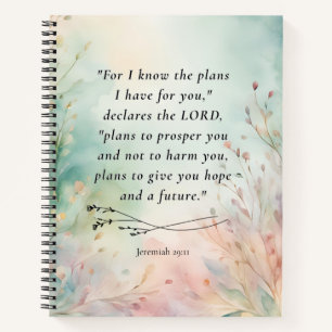 Jeremiah 29:11 Bible Verse Image Notebook