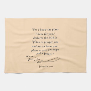 Jeremiah 29:11 Bible Verse Image Tea Towel