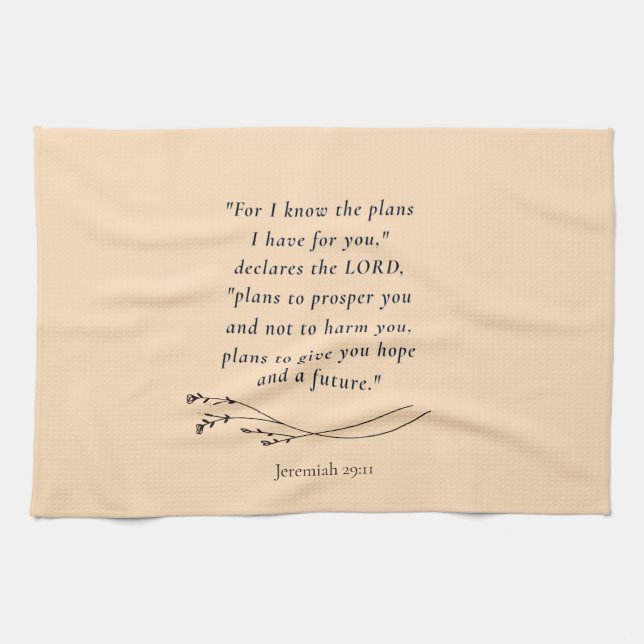 Jeremiah 29:11 Bible Verse Image Tea Towel (Horizontal)