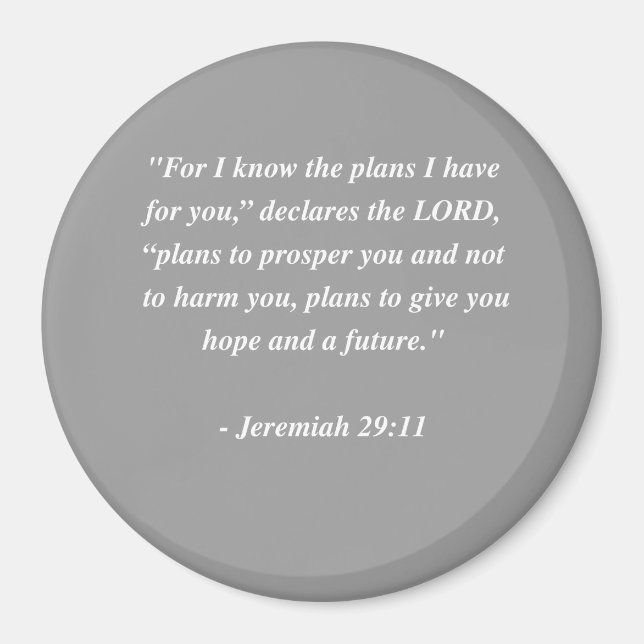 JEREMIAH 29:11 Bible Verse Magnet (Front)