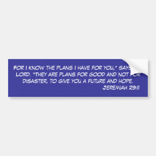 Jeremiah 29:11 bumper sticker