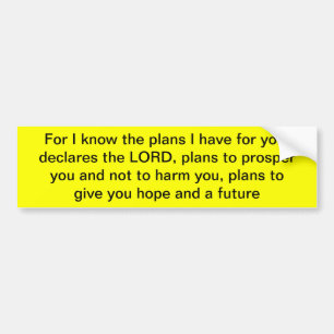 Jeremiah 29:11 Bumper Sticker