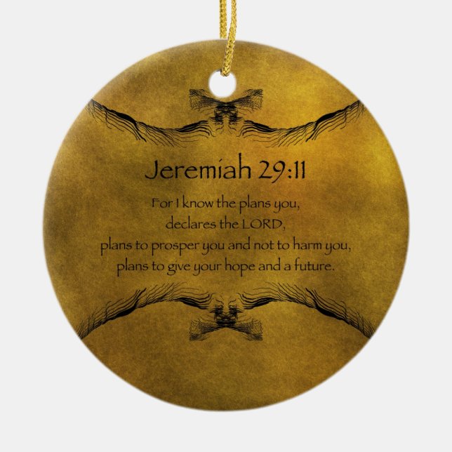 Jeremiah 29:11 ceramic tree decoration (Front)