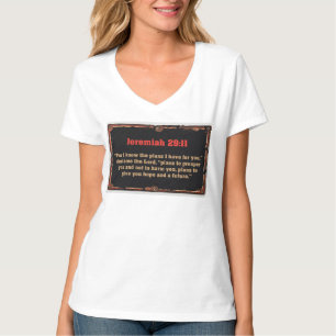Jeremiah 29:11 Christian Women's V-Veck Tee Shirt