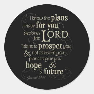 Jeremiah 29:11 Encouraging Bible Verse Classic Round Sticker
