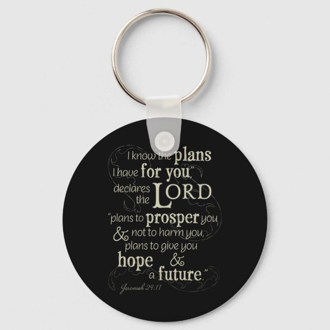 Jeremiah 29:11 Encouraging Bible Verse Key Ring (Front)