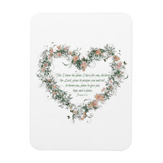 Jeremiah 29:11 Floral Heart  Magnet