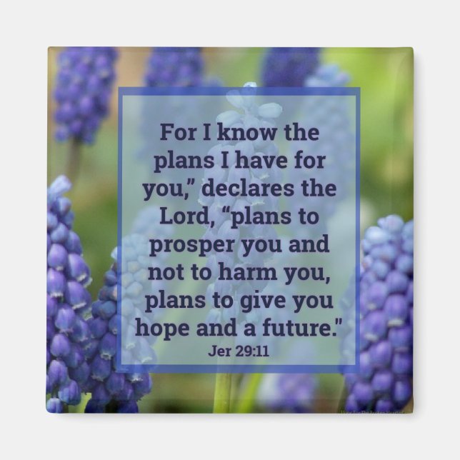 Jeremiah 29:11 Floral Magnet (Front)