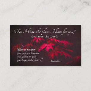 Jeremiah 29:11 For I know the plans I have for you Business Card
