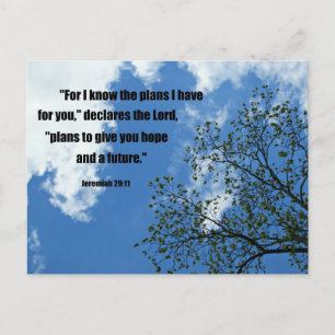 Jeremiah 29:11 For I know the plans I have for you Postcard