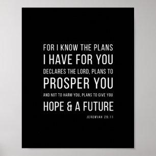 Jeremiah 29:11 For I know the plans Poster