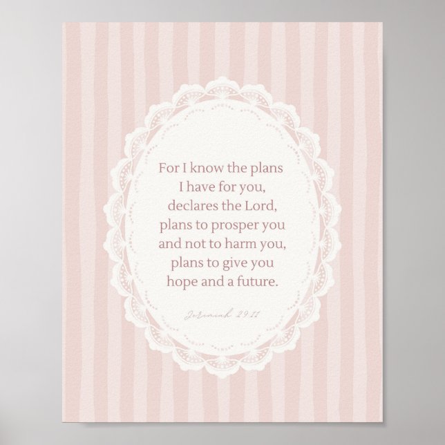 Jeremiah 29:11 For I know the plans Poster (Front)