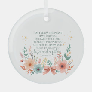 Jeremiah 29:11 glass tree decoration