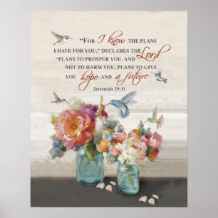 Jeremiah 29:11 Hummingbird  Poster