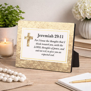 Jeremiah 29:11 I Know The Plans Gold Bible Verse Plaque