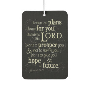 Jeremiah 29:11 I know the plans I have for you... Car Air Freshener