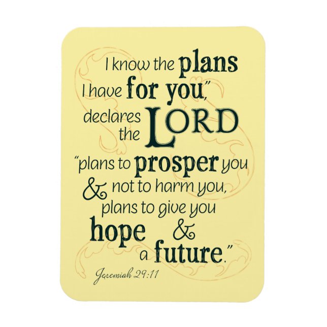 Jeremiah 29:11 I know the plans I have for you... Magnet (Vertical)