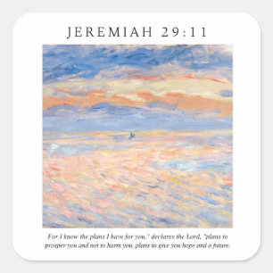 Jeremiah 29:11 I know the plans I have for you Square Sticker