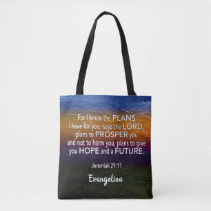 Jeremiah 29:11 I KNOW THE PLANS Name Christian Tote Bag